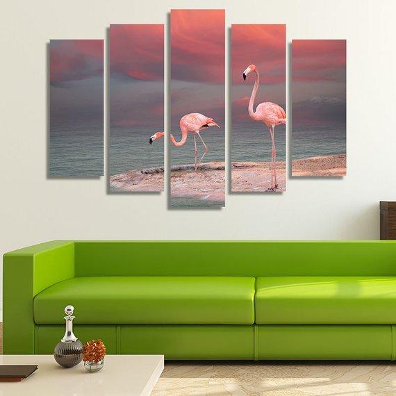 Pink Flamingos – Animal Canvas Wall Art