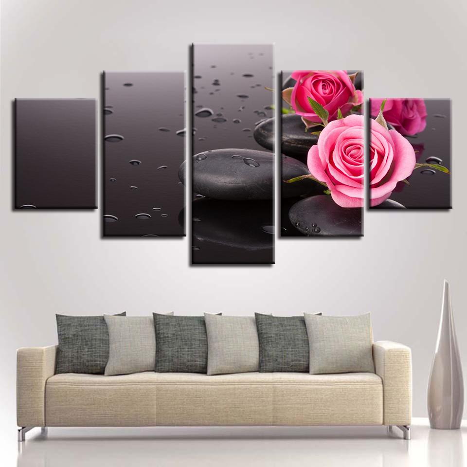 Pink Rose Flowers – Nature Canvas Wall Art