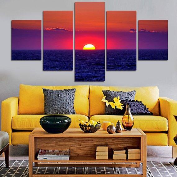 Pink Sunset Sea 2 – Nature Canvas Wall Art