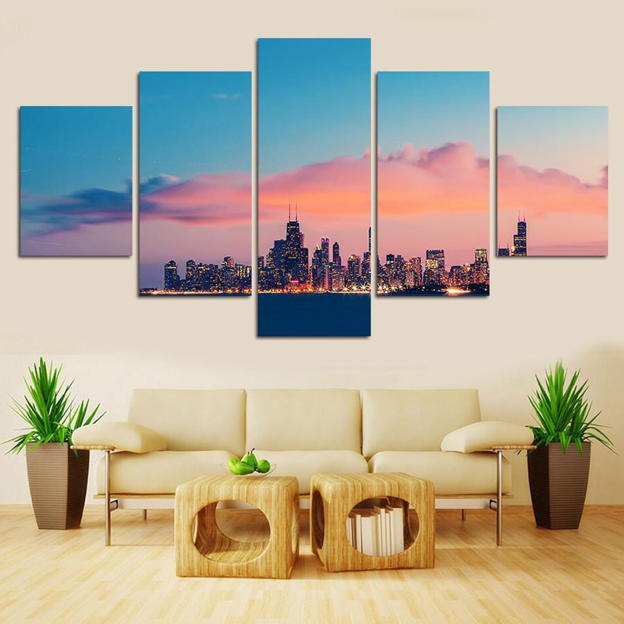 Pinkish Skyline – Nature Canvas Wall Art