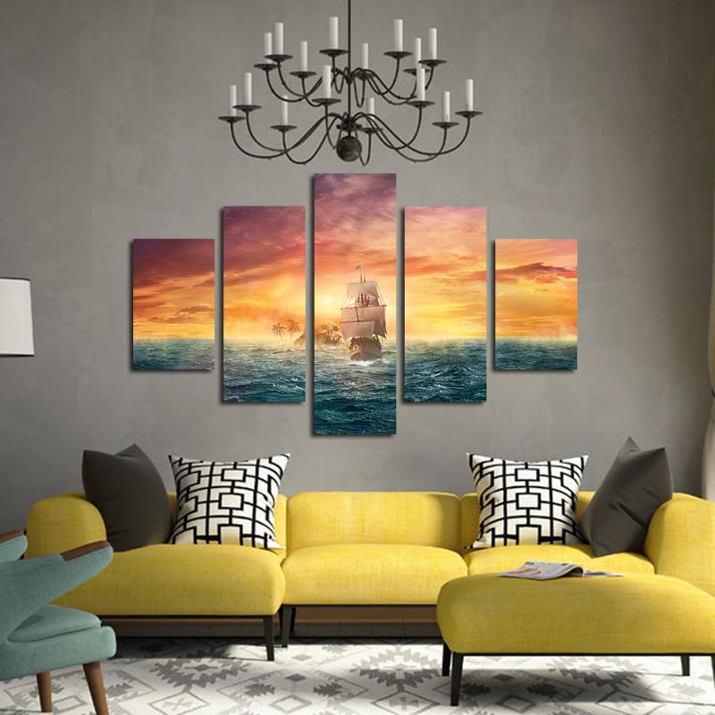 Pirate Ship In The Middle Of Vast Sea – Automative Canvas Wall Art