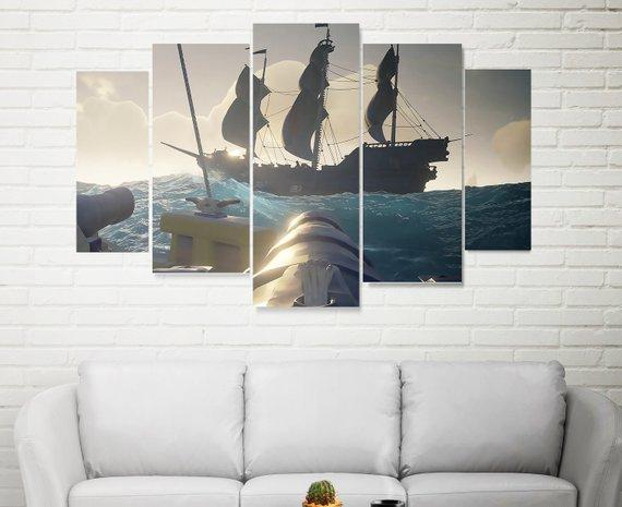 Pirate Ship Landscape – Movie Canvas Wall Art