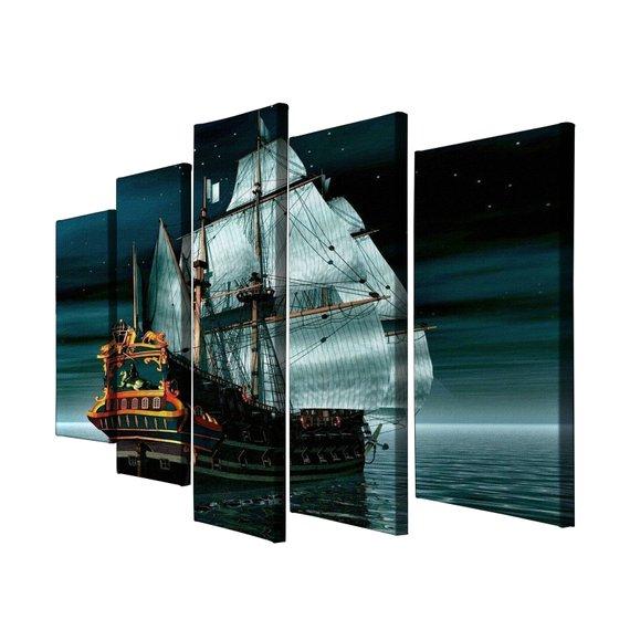 Pirate Ship Landscape – Space Canvas Wall Art