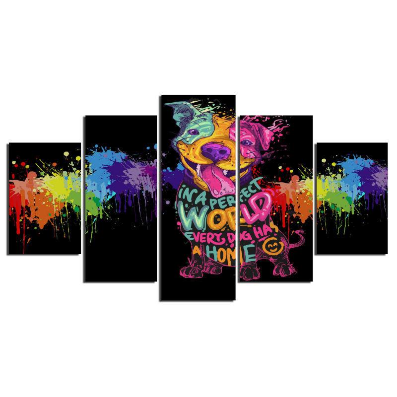 Pitbull – Abstract Canvas Wall Art