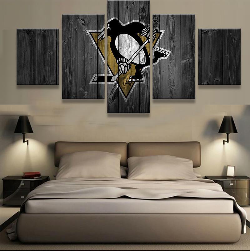 Pittsburgh Penguins NHL Team Wood – Sport Canvas Wall Art