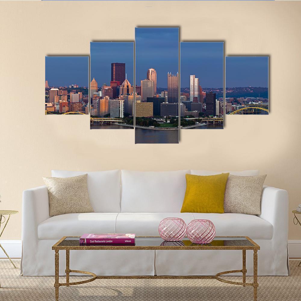 Pittsburgh Skyline Panorama – Nature Canvas Wall Art