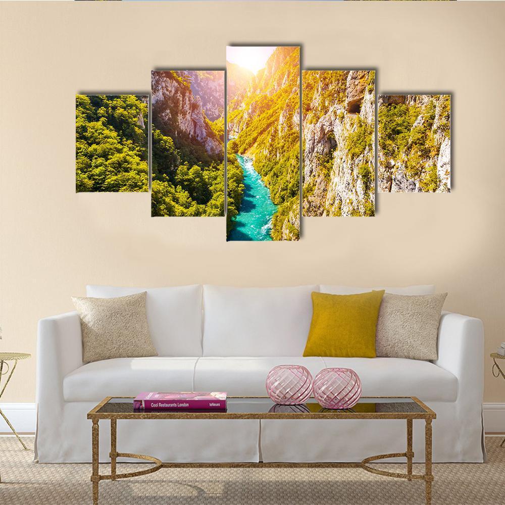 Piva Canyon In Montenegro Multi – Nature Canvas Wall Art