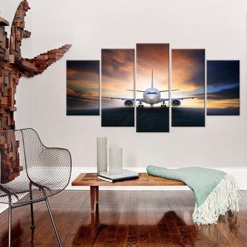 Plane In The Sunset – Airplane Canvas Wall Art