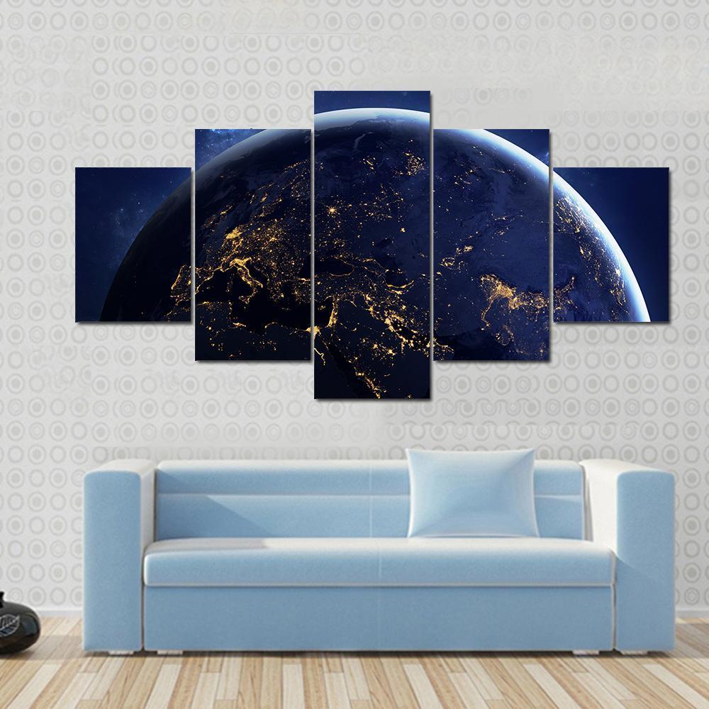 Planet Earth From Space At Night – Space Canvas Wall Art