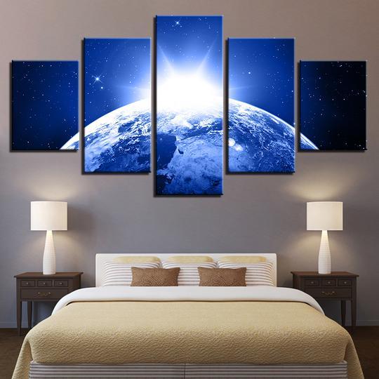 Planet Earth Sunrise From Space – Space Canvas Wall Art