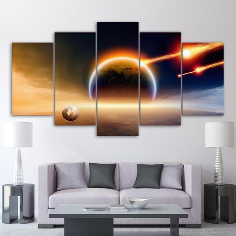 Planet Hit The Earth – Space Canvas Wall Art