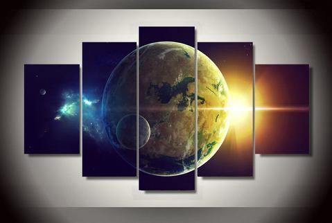 Planet Oceans Two Star – Space Canvas Wall Art