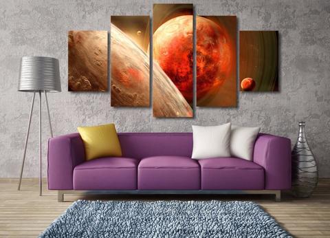Planet Of The Red Universe – Space Canvas Wall Art