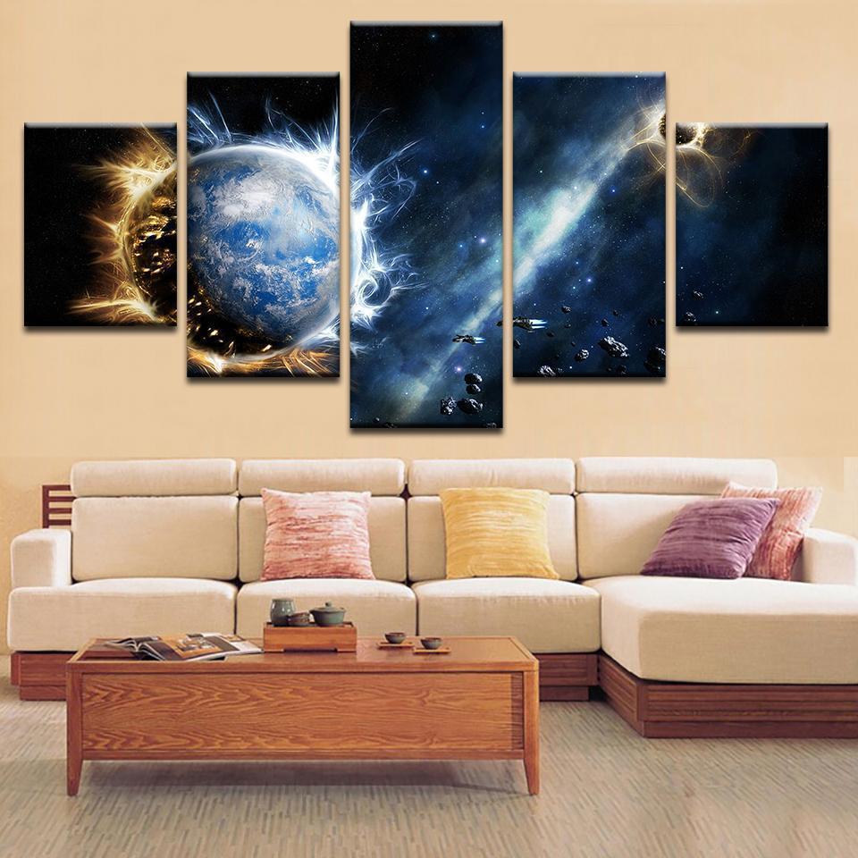 Planets On Fire 1 – Space Canvas Wall Art
