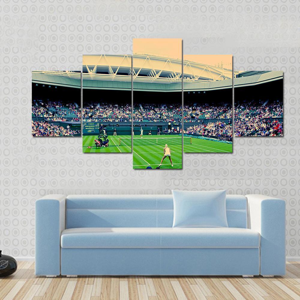Players Playing In Tennis Court – Sport Canvas Wall Art