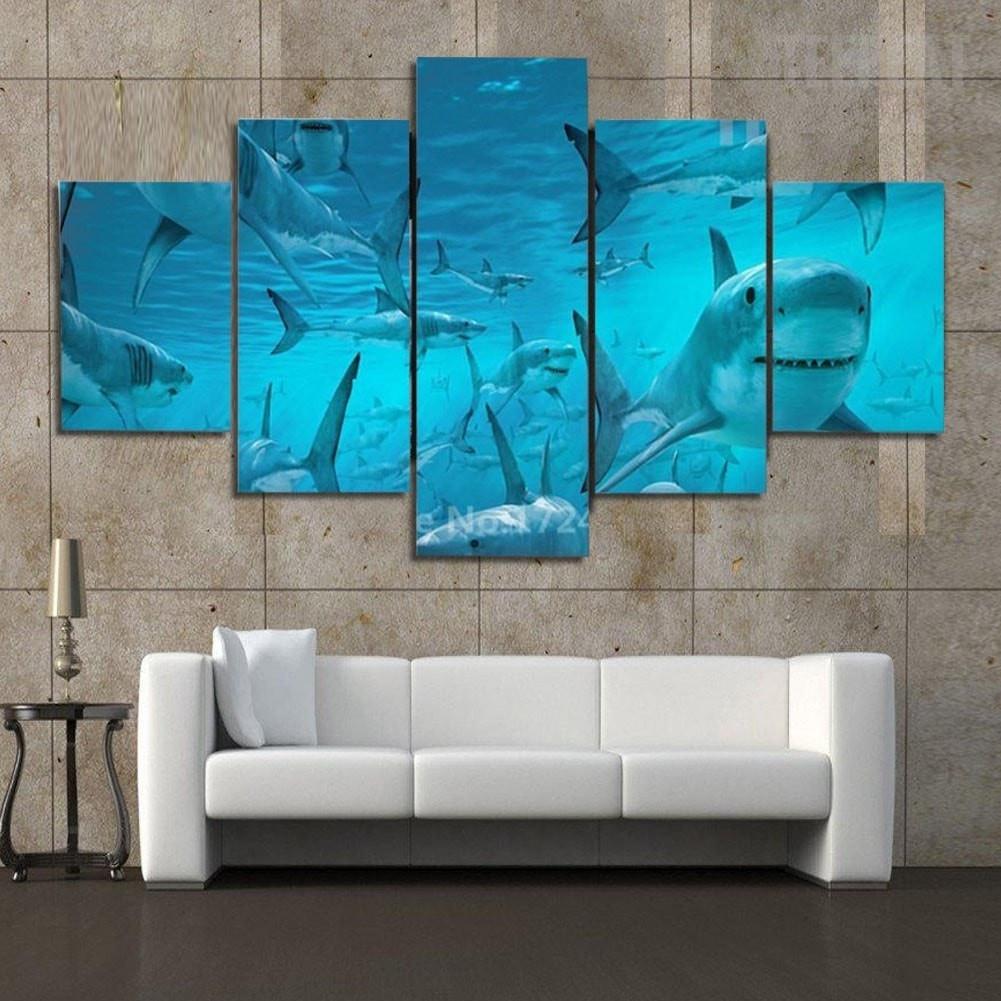 Plenty Of Sharks Under The Deep Blue Sea – Animal Canvas Wall Art