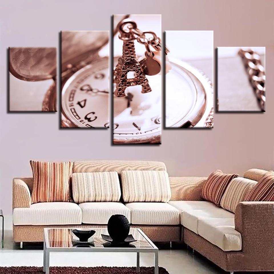 Pocket Watch Paris Tower – Nature Canvas Wall Art