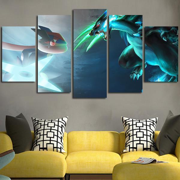Pokemon Charizard Vs Greninja Anime – Canvas Wall Art