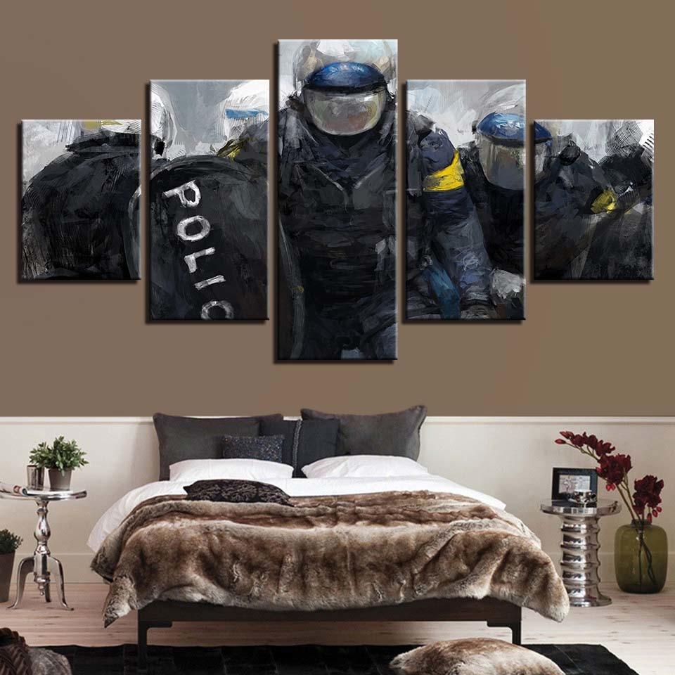 Police – Army Canvas Wall Art