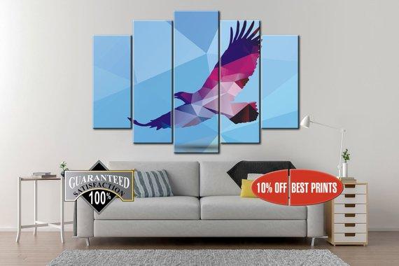 Poligonal Bird – Abstract Animal Canvas Wall Art