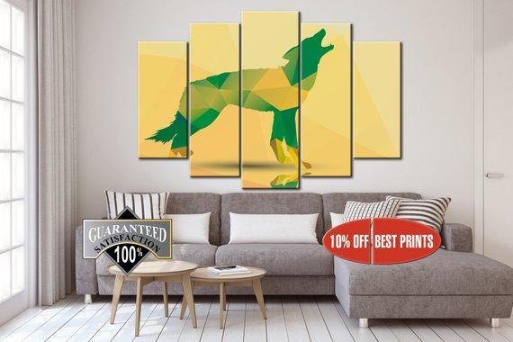 Poligonal Wolf – Abstract Animal Canvas Wall Art