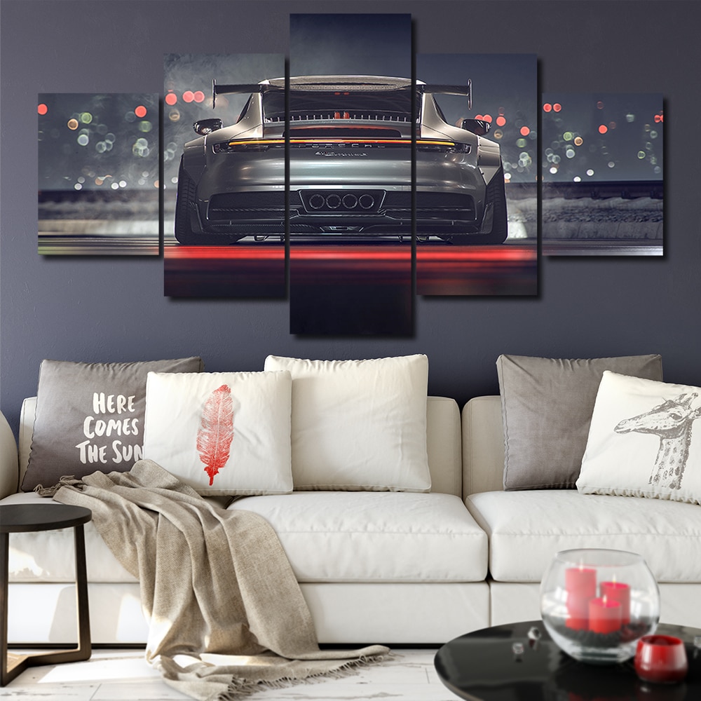 Porsche 911 Gt Black Car – Canvas Wall Art