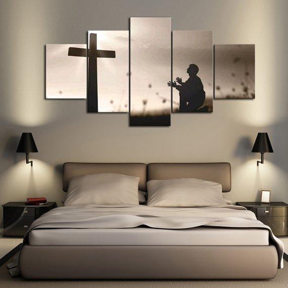 Praying Cross Multi – Religion Canvas Wall Art