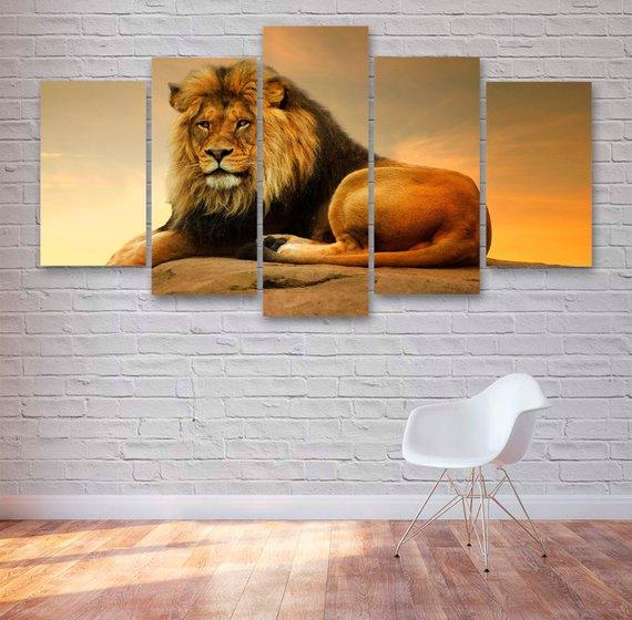 Proud Laying Lion – Animal Canvas Wall Art