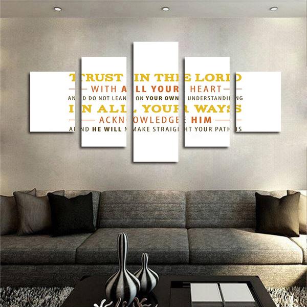 Proverbs 3:5 ‘Trust In The Lord With All Your Heart’ Bible Verse Canvas Wall Art