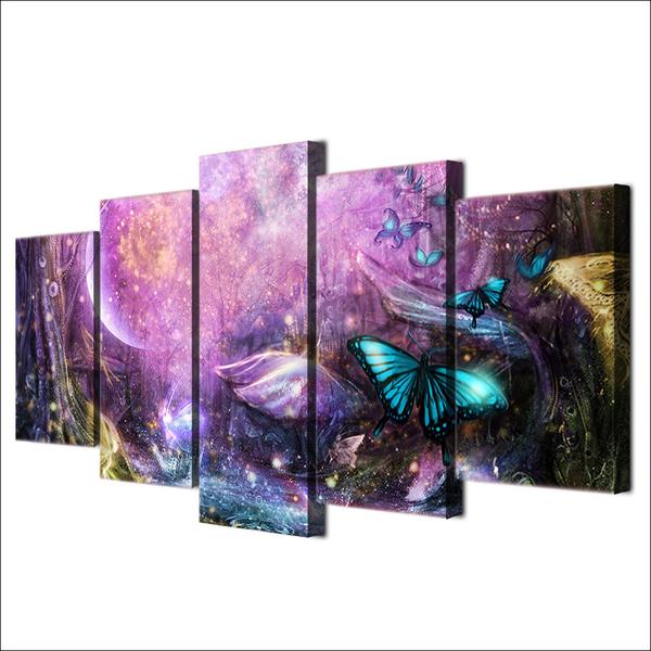 Psychedelic Light Butterflies – Animal Canvas Wall Art