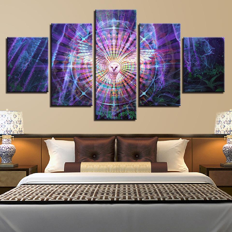 Psychedelic Owl Bird – Abstract Animal Canvas Wall Art
