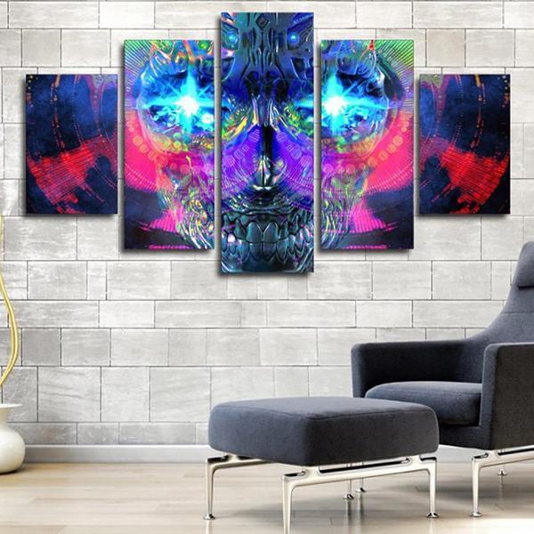 Psychedelic Skull – Abstract Canvas Wall Art