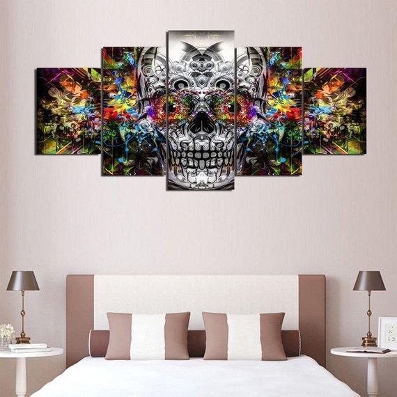 Psychedelic Skull Weed Effect 1 – Abstract Canvas Wall Art