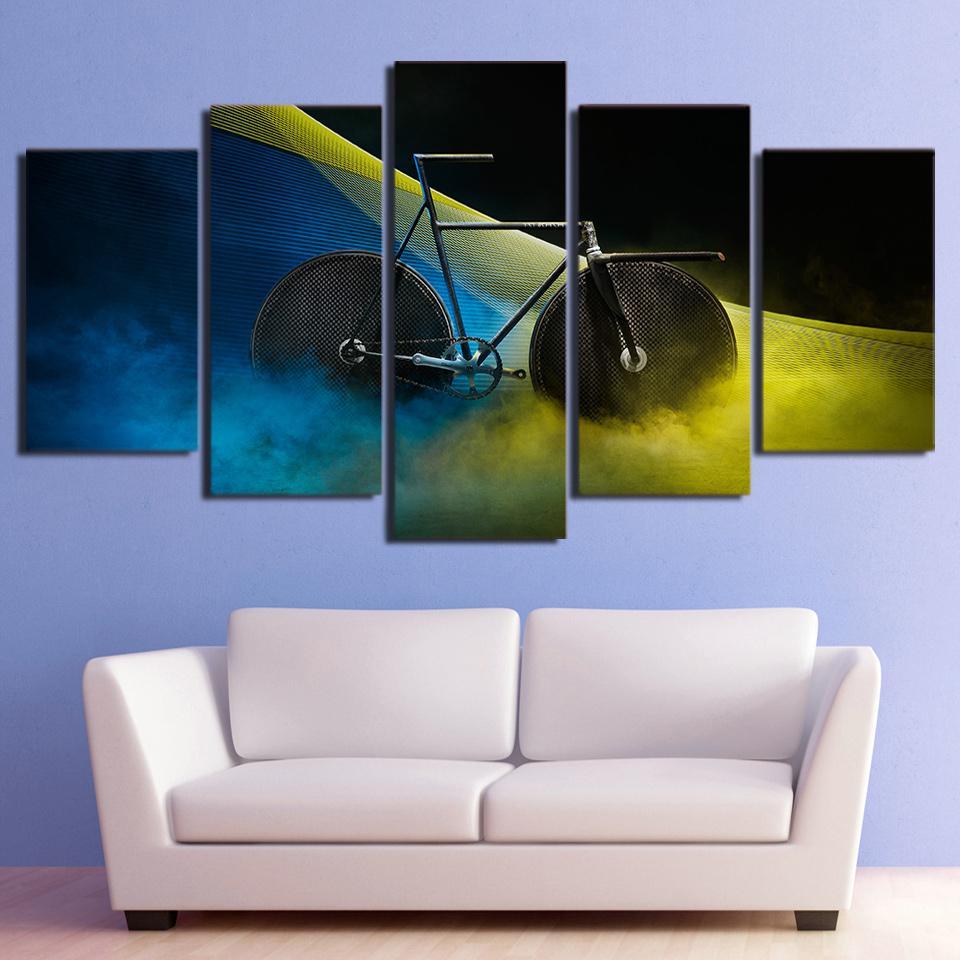 Psychedelic Smog Bicycle – Automative Canvas Wall Art