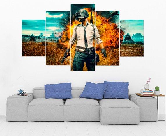 Pubg Player Explosive Battle Gaming Canvas Wall Art