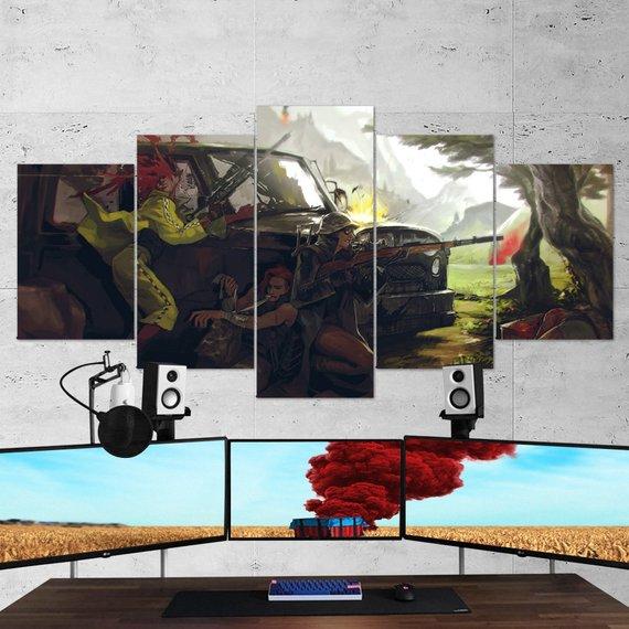 Pubg Painting Playerunknowns Battlegrounds – Gaming Canvas Wall Art