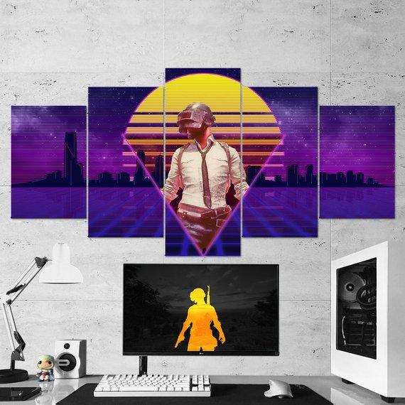 Pubg Playerunknowns Battlegrounds – Retro 07 – Gaming Canvas Wall Art