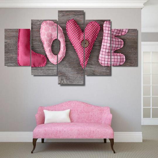 Puffy Fabric Love – Abstract Canvas Wall Art