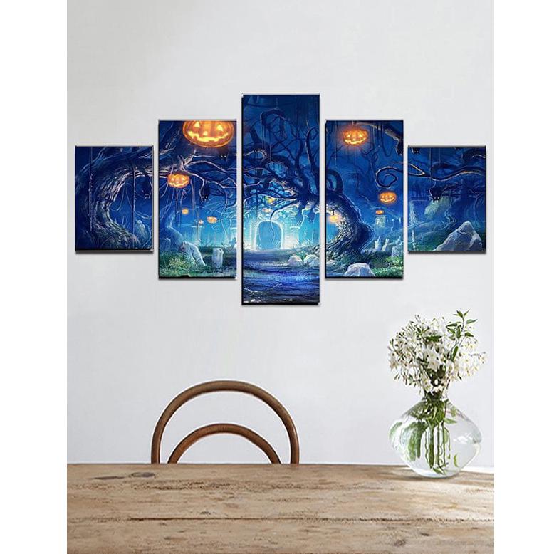 Pumpkin Tree Print – Halloween Canvas Wall Art