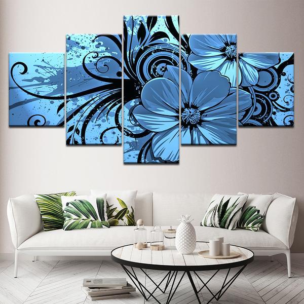 Purple Blue Floral Flower Orchid – Nature Canvas Wall Art