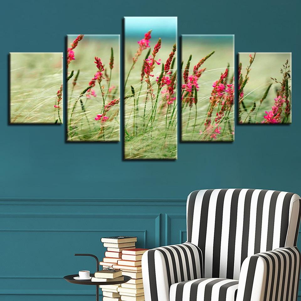Purple Flower And Grass – Nature Canvas Wall Art