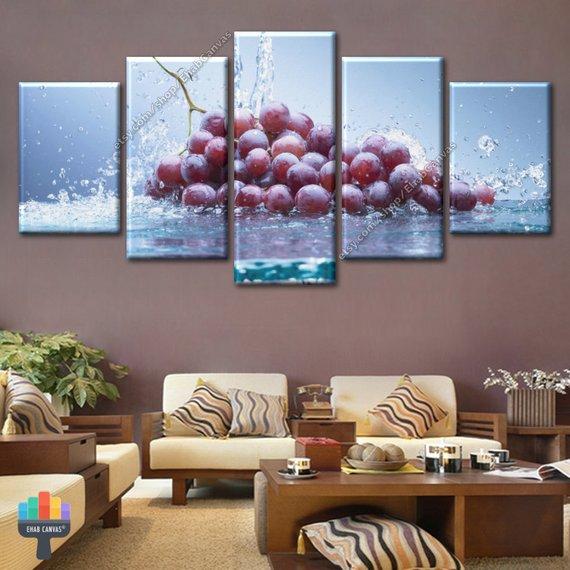 Purple Grapes Fresh Fruits – Nature Canvas Wall Art