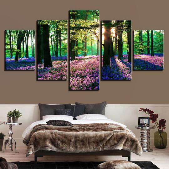 Purple Lavender In The Forest – Nature Canvas Wall Art