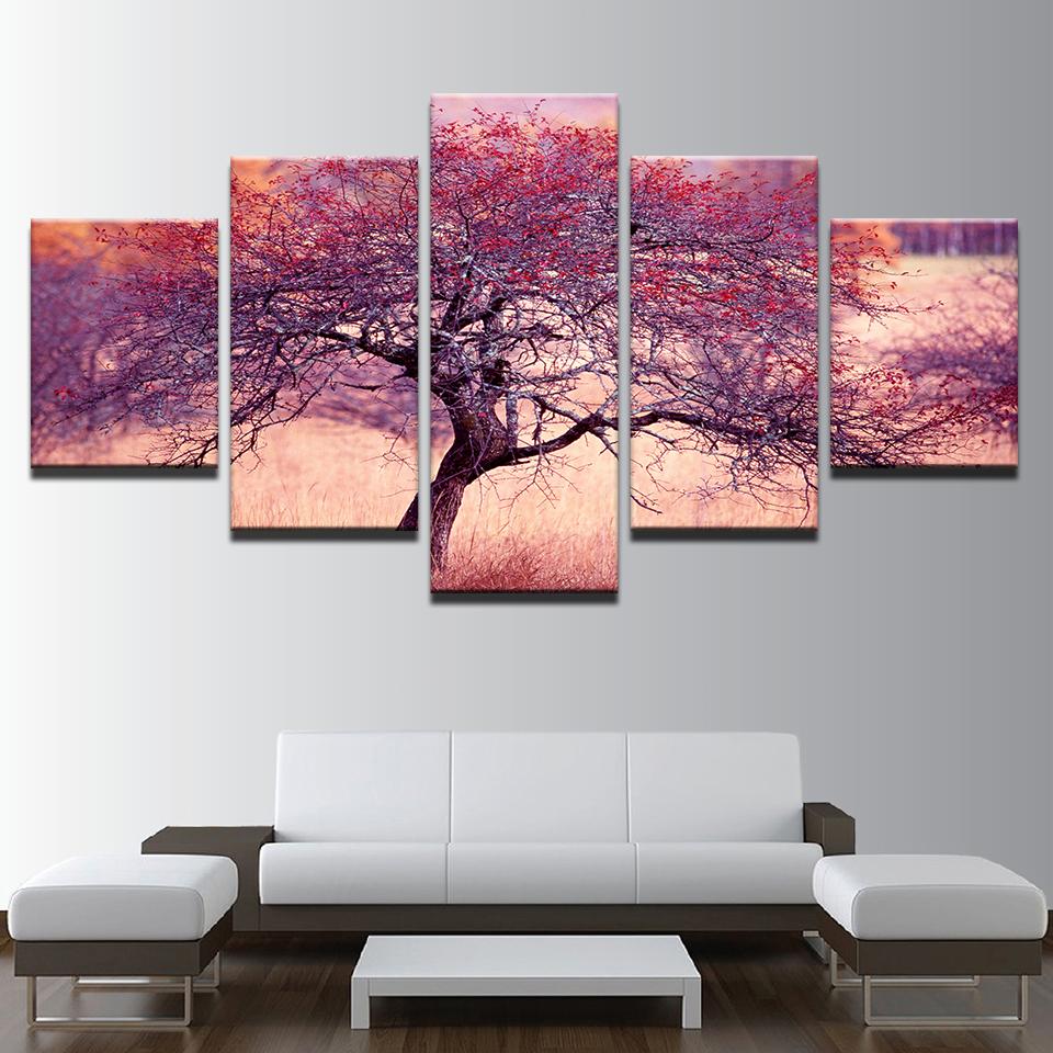 Purple Red Tree – Nature Canvas Wall Art