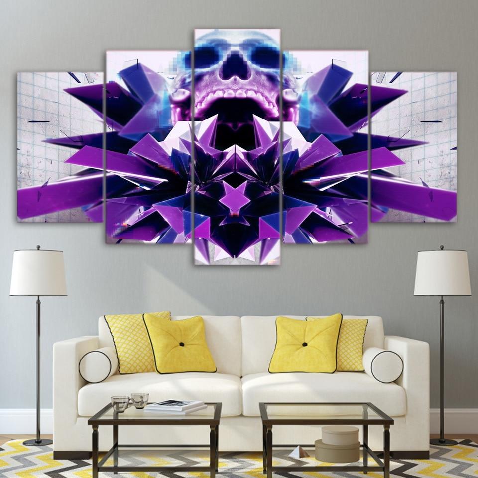 Purple Skull – Abstract Canvas Wall Art
