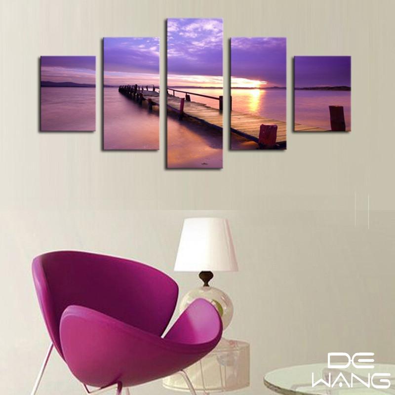 Purple Sky And Bridge – Nature Canvas Wall Art