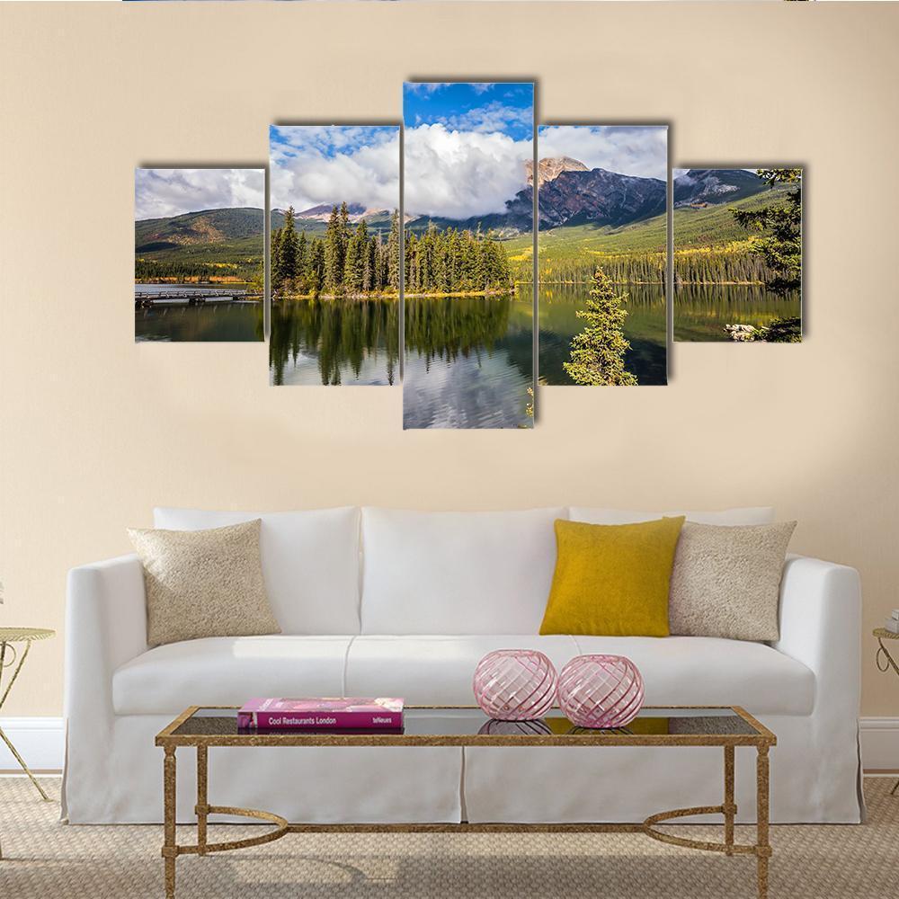 Pyramid Lake In Autumn Morning – Nature Canvas Wall Art