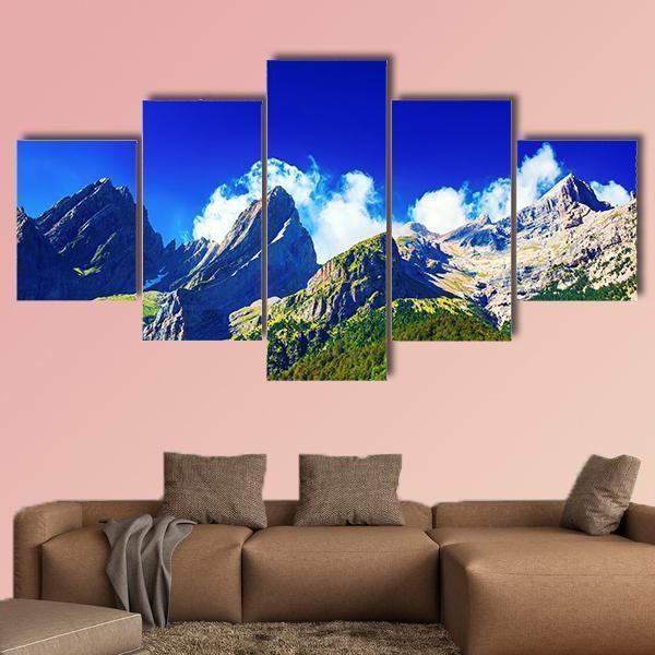 Pyrenees Mountains In Summer Panorama – Nature Canvas Wall Art
