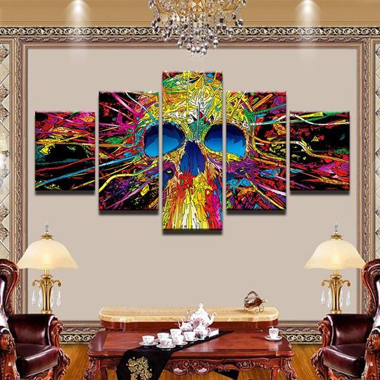 Pyschedellic Skull – Abstract Canvas Wall Art