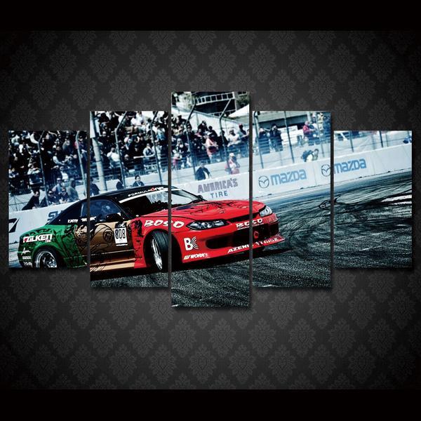Racing Rally Race Car Group Automative Canvas Wall Art